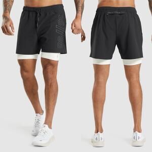 Gymshark Black //Steve Cook Ranger Stretch Shorts Slim Fit 5" Size Medium